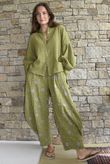 Hush Pillow Cotton Nero Boyfriend Shirt Olive